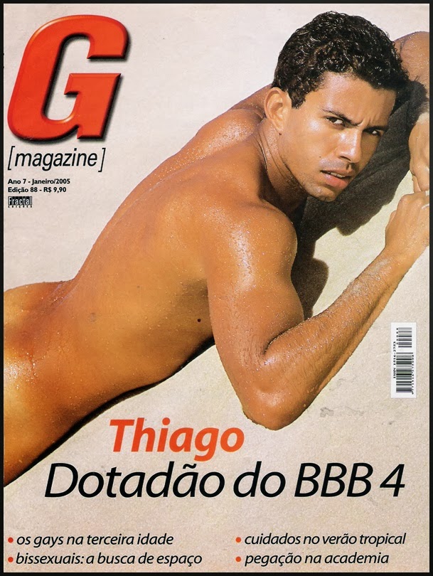 Thiago Lira ex BBB nu na revista G Magazine